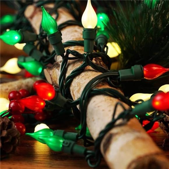 Multi Color Christmas Light Set 50 LEDs UL Certified LED String Lights Plug in - Picture 5 of 6